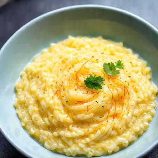 Schnelles Safranrisotto mit Zitrone