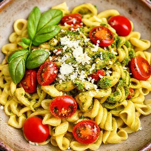 Schnelle Pesto-Pasta mit Kirschtomaten