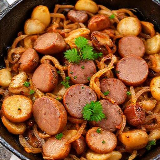 Schnelle St. Galler Bratwurst-Pfanne