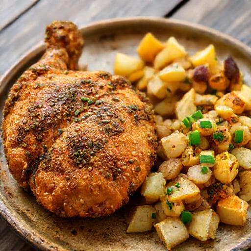 Backhendl mit Kürbiskernpanade und steirischem Kartoffelsalat