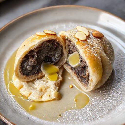 Germknödel mit Mohn-Marzipan-Füllung