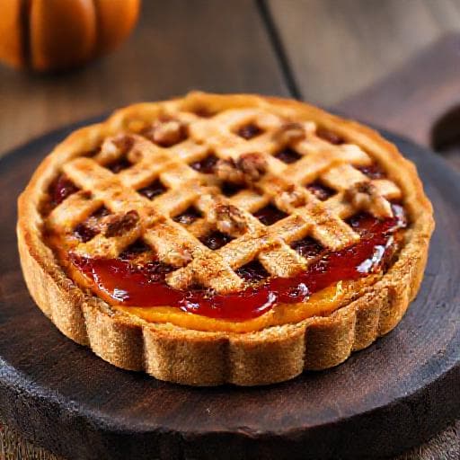 Linzer Torte mit Kürbis und Walnüssen