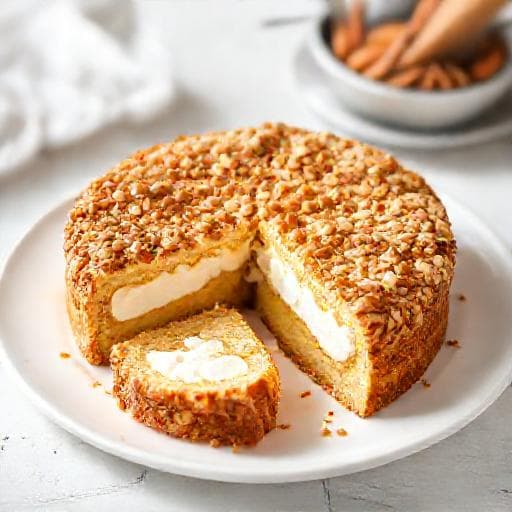 Bienenstich mit Quark-Sahne-Füllung