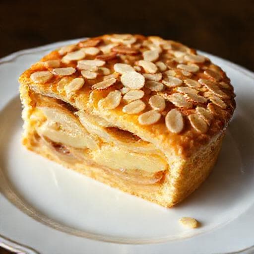 Apfelkuchen mit Marzipan und Mandeln