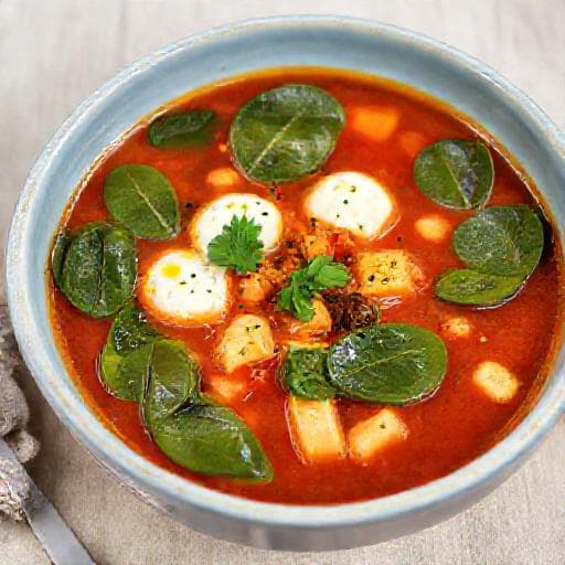 Vegetarische Lasagne-Suppe mit Spinat und Ricotta