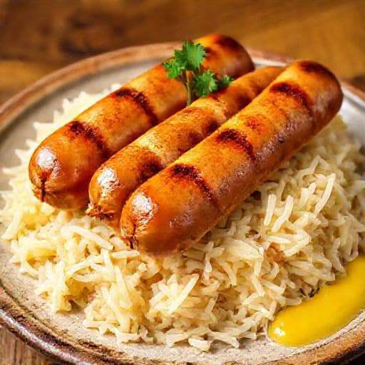 Klassische Bratwurst mit Sauerkraut