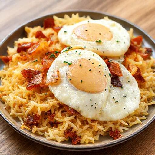 Schnelles Bauernfrühstück (Pfannen-Rösti-Art)
