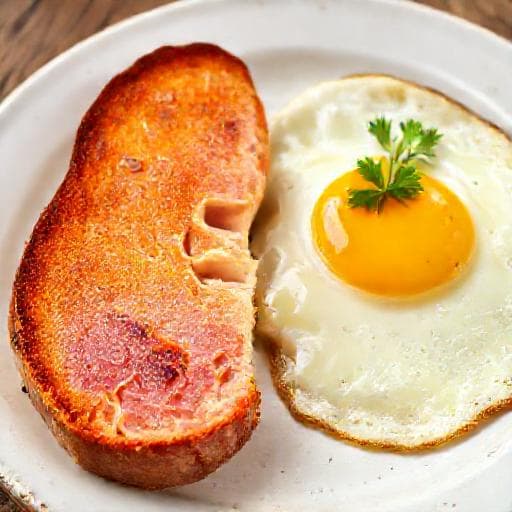 Klassischer Leberkäse mit Spiegelei