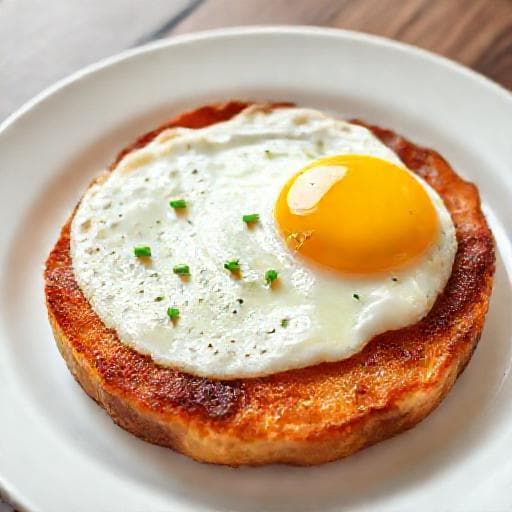 Schneller Leberkäse mit Spiegelei aus der Pfanne