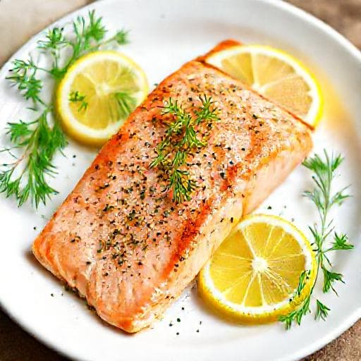 Klassischer Lachs aus dem Ofen mit Zitrone und Kräutern