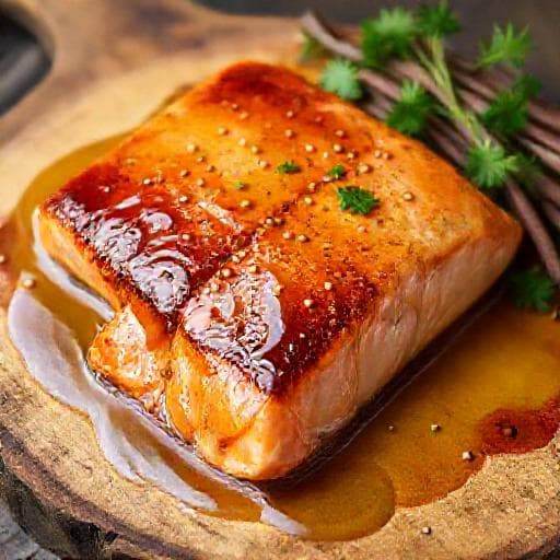 Schneller Lachs aus dem Ofen mit Honig-Senf-Glasur