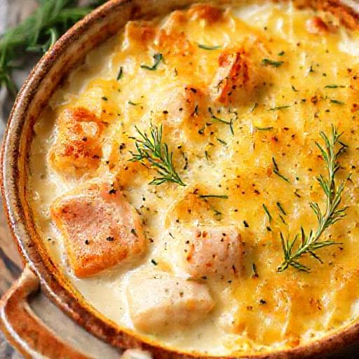 Klassisches Lachs-Sahne-Gratin