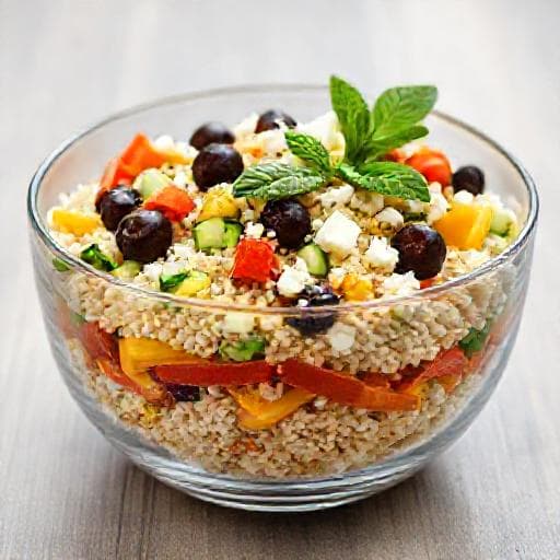 Mediterraner Schichtsalat mit Couscous