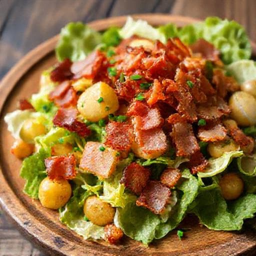 Regionale Variante: Feldsalat mit Speck, Kartoffeln und warmem Dressing