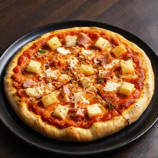 Pizza Hawaii mit Kokosflocken und Curry