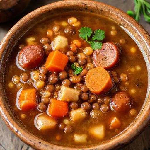 Klassische deutsche Linsensuppe