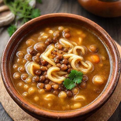 Schwäbische Linsensuppe mit Spätzle