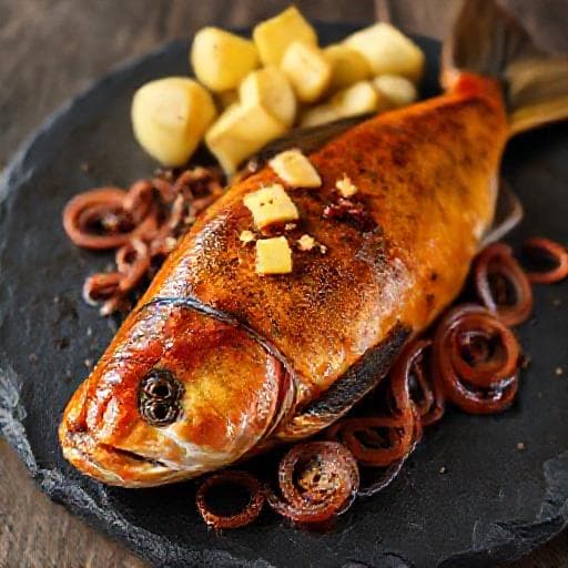 Helstekt Fjellørret med Brunost og Rødløk