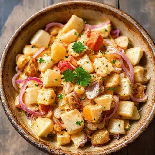 Sildesalat med eple og karri