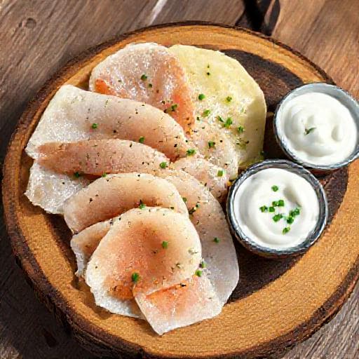 Rakfisk med Potetlefse og Urtekesam