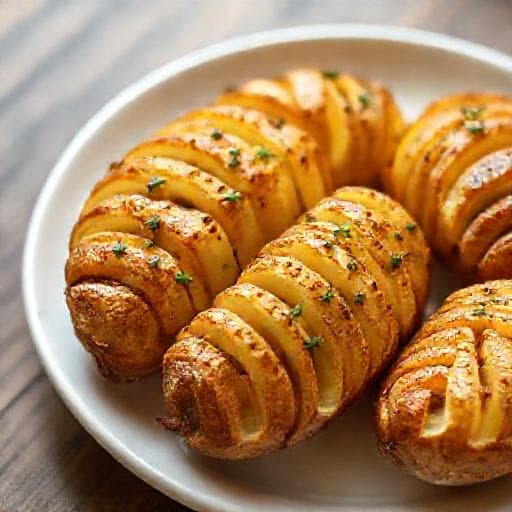 Enkle Hasselbackpoteter med Hvitløk og Urter