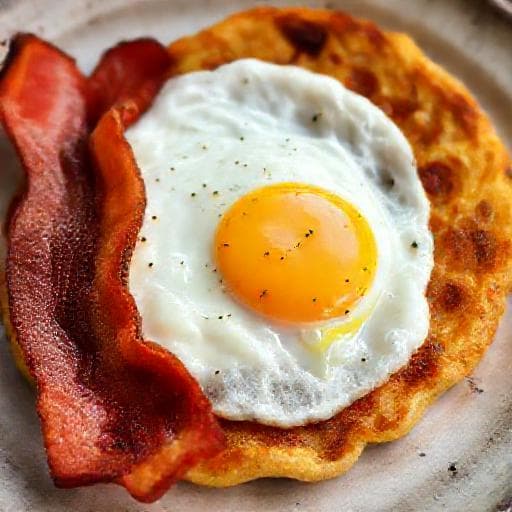 Egg og Bacon med Potetkake