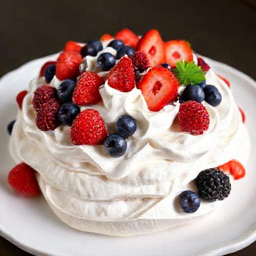 Klassisk Pavlova med Krem og Bær