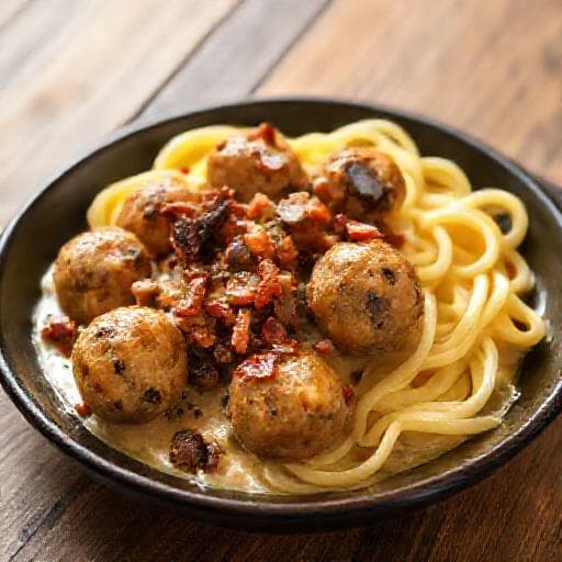 Vepsebol med Sopp og Bacon