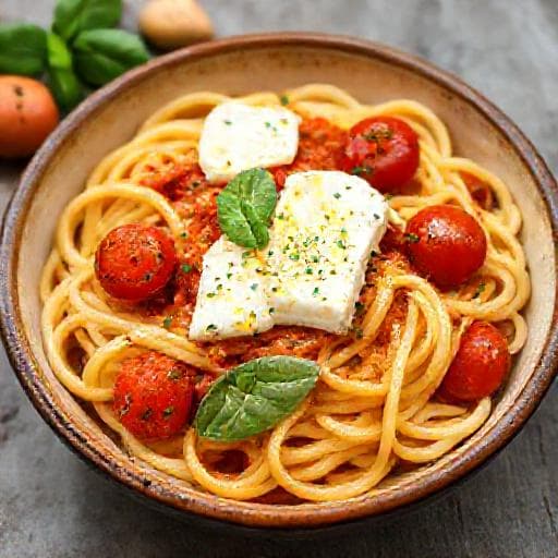 Klassisk Pasta med Bakt Feta