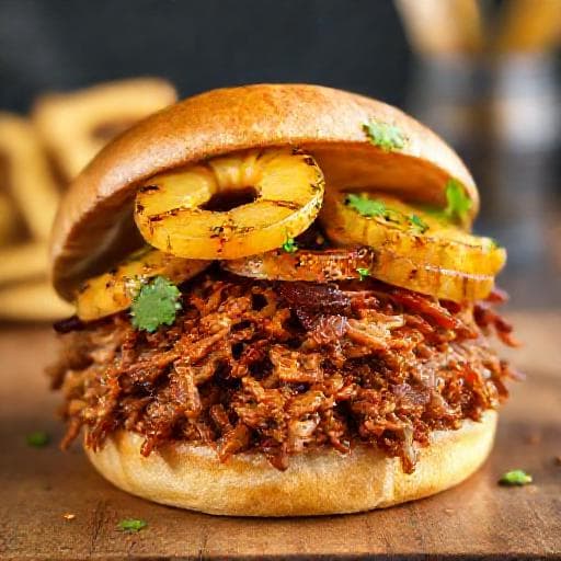 Pulled Pork Burger med Ananas og Jalapeño
