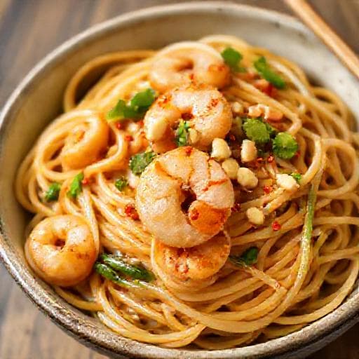 Rask Pad Thai med Reker (Forenklet)