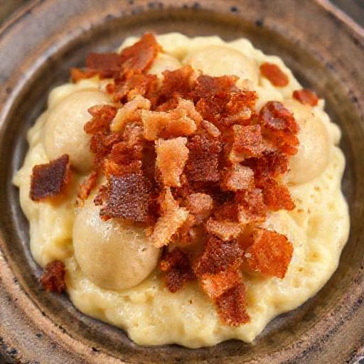 Potetball med Kålrabistappe og Sprøstekt Bacon