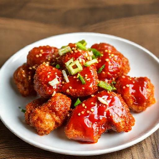 Enkel Koreansk Fritert Kylling (Gochujang Glaze)