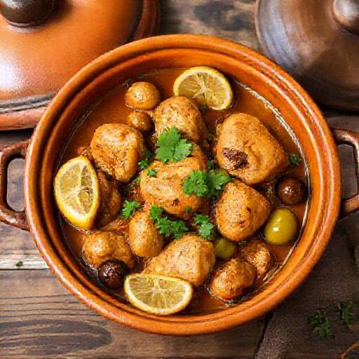 Klassisk Marokkansk Kyllingtagine med Sitron og Oliven