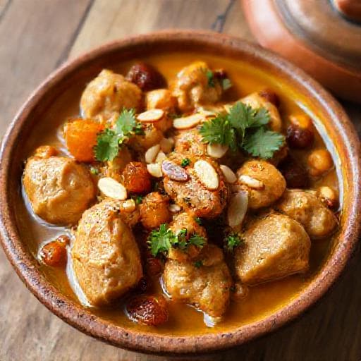 Rask Kyllingtagine med Aprikos og Mandler