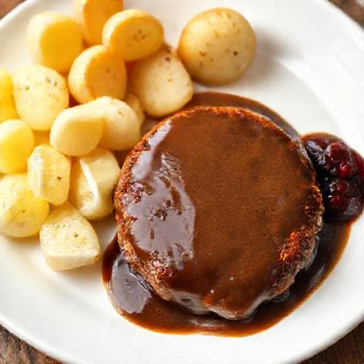 Klassisk Hakkebiff med Brun Saus