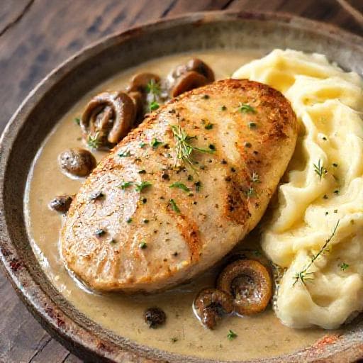 Kyllingfilet i Kremet Sopp- og Estragonsaus