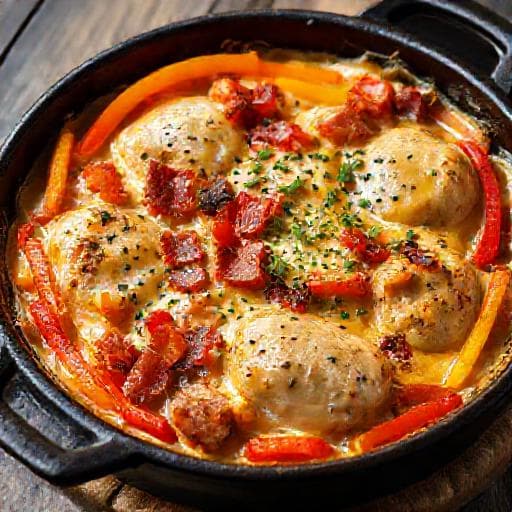 Kyllingform med Bacon og Paprika