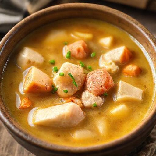 Fiskesuppe med Fløte og Rotgrønnsaker