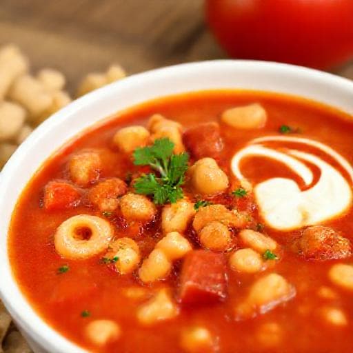 Klassisk Tomatsuppe med Makaroni