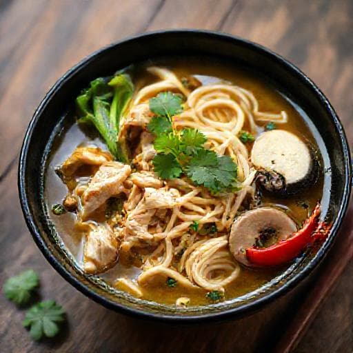 Asiatisk-inspirert Kyllingsuppe med Nudler