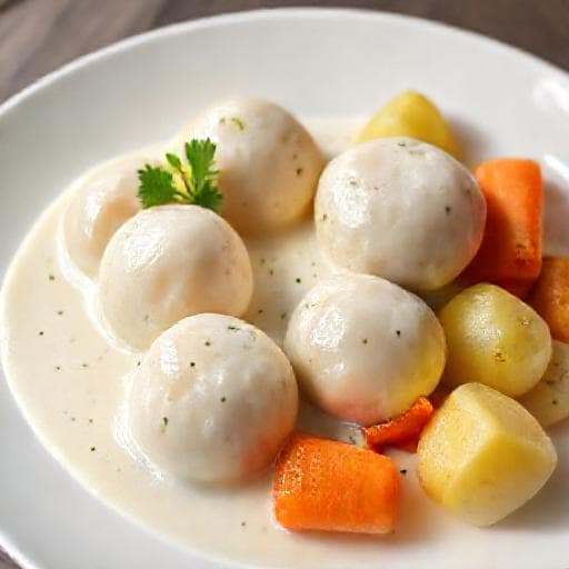 Klassiske Fiskeboller i Hvit Saus