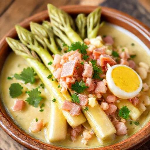 Asperges op Vlaamse wijze met Ham en Ei