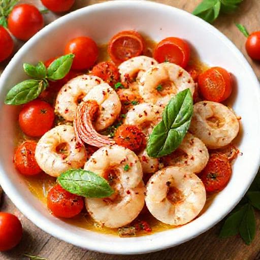 Scampi met Knoflook, Chili en Cherrytomaten