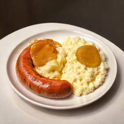 Snelle Worst met Appelmoes en Aardappelpuree uit Pakje