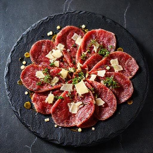 Rundercarpaccio met Truffel en Parmezaan