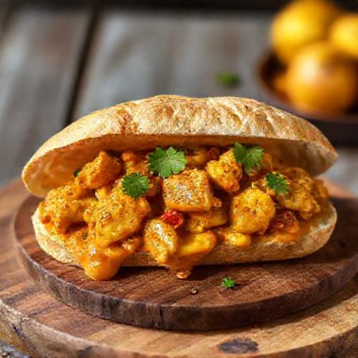 Broodje Kip Kerrie met Mango Chutney
