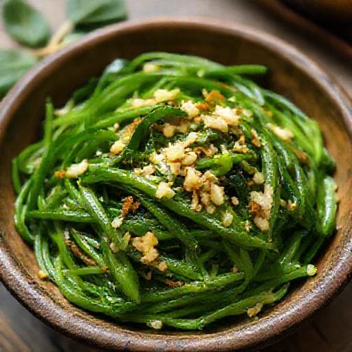 Snelle Tumis Kangkung met Knoflook