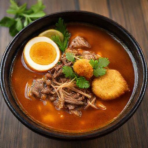 Soto Madura met Rundvlees en Gebakken Aardappel