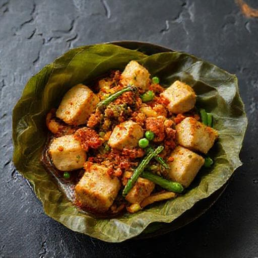 Pepesan Tahu met Tempeh en Groenten